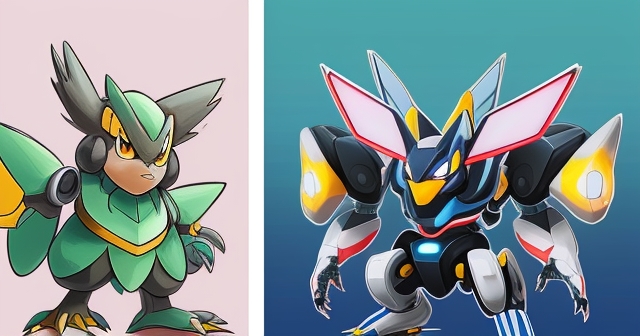 寶可夢中帶有偏見的 AI 測試，插畫風格。