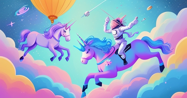 各種類型的新公司（人工智慧、太空、醫療保健）晉升為獨角獸地位的插圖