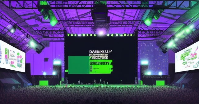 TechCrunch Disrupt：AI 與科技創新，插圖風格