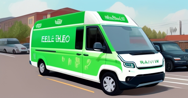 HelloFresh 電動貨車，插畫風格