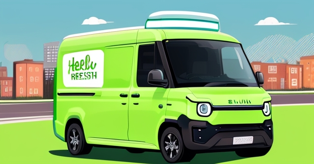 Rivian 擴大車隊至 HelloFresh，插畫風格