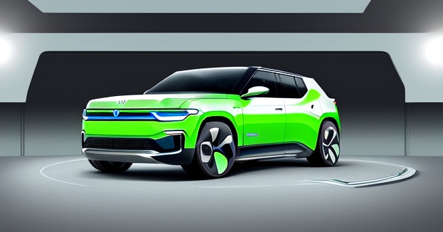 Rivian 電動車搭配 AI 大腦的插圖風格呈現