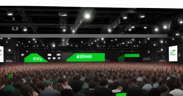 在會議上分享科技見解，插畫