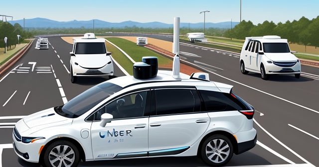 亞特蘭大 Waymo 與 Uber 無人駕駛計程車，插圖風格