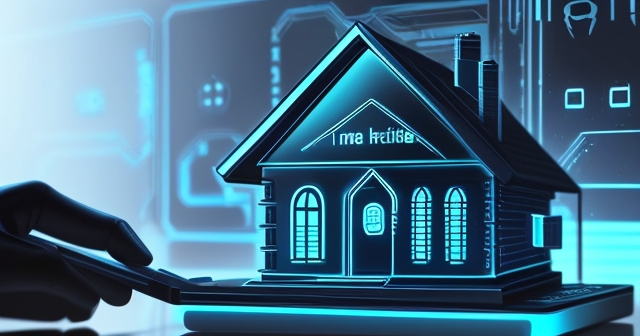 一個擁有數位安全系統的家庭插圖