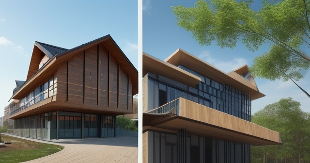 展示可持續建築設計的木製結構