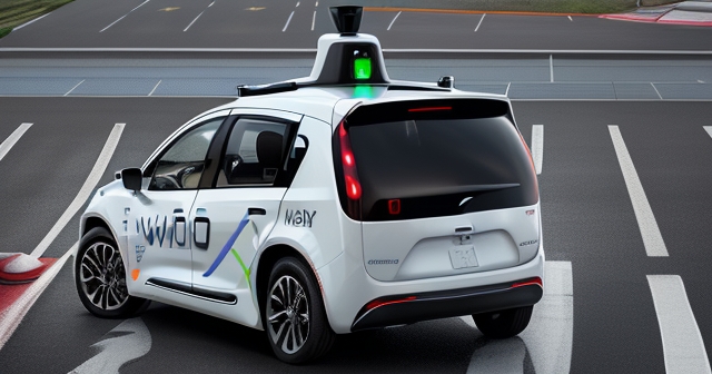 自動駕駛計程車在停車場