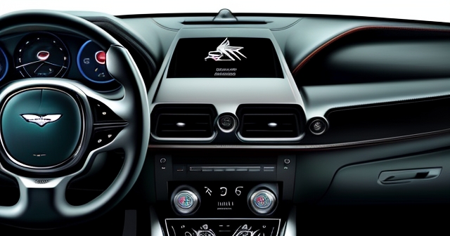 一輛現代的汽車內裝，展示數位顯示器