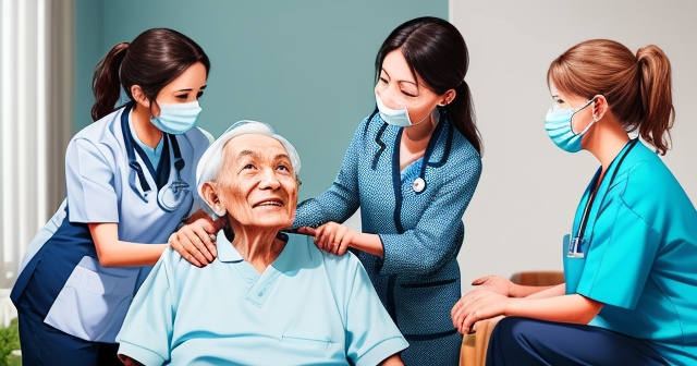 一家人在家中接受醫療照護