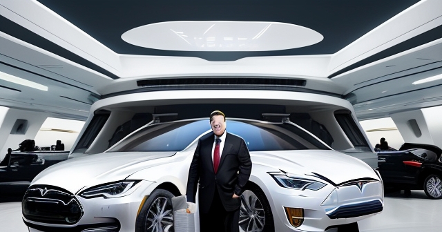 電動車行駛在生機勃勃的道路上