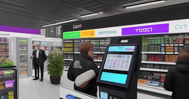 顧客在零售收銀處使用加密貨幣