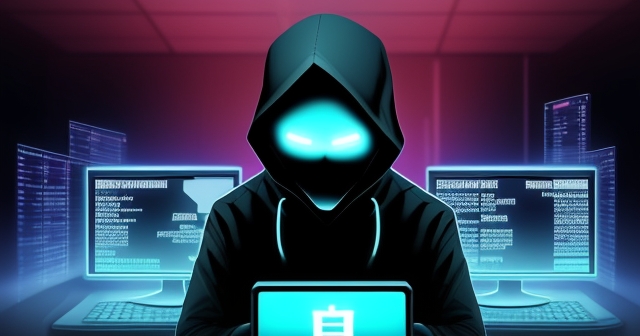 一位駭客在陰影中