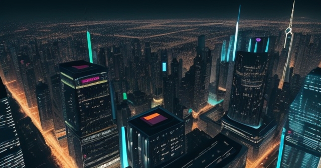 未來主義的金融城市天際線