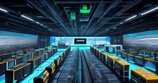 現代比特幣礦場的內部場景