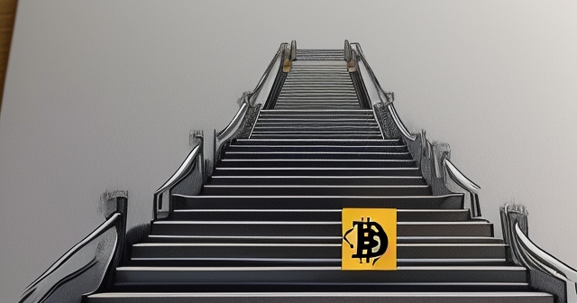 比特幣價格階梯式上漲的圖示