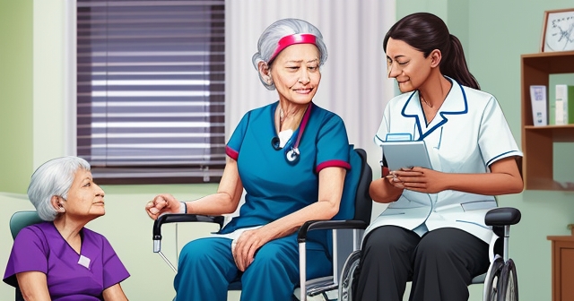 快樂的病患享受居家醫療服務