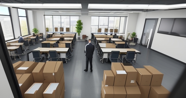 一個會議室正在討論裁員和策略