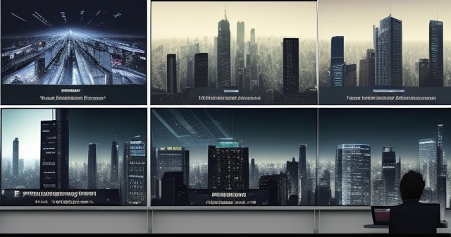 未來城市景觀，展示科技創新。