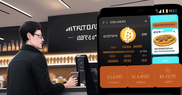 一家餐飲店內的比特幣符號