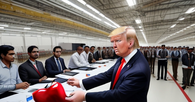 川普與蘋果高層的會議場景