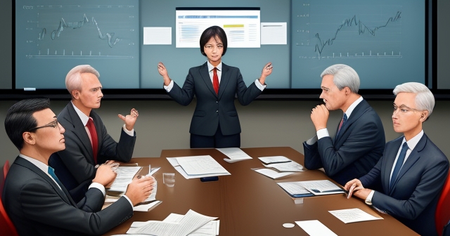 分析師們在會議室的討論