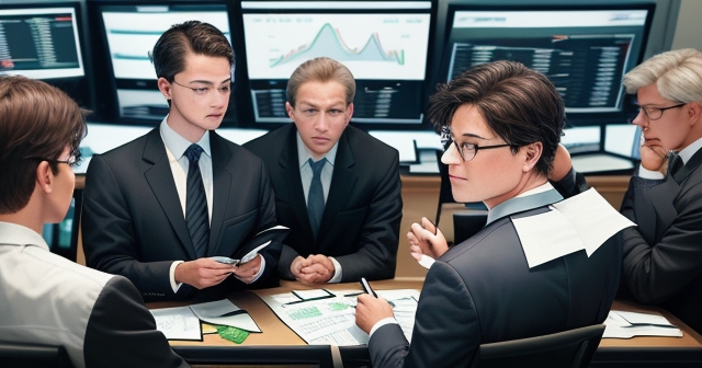 一位商務人士正在查看股市走勢