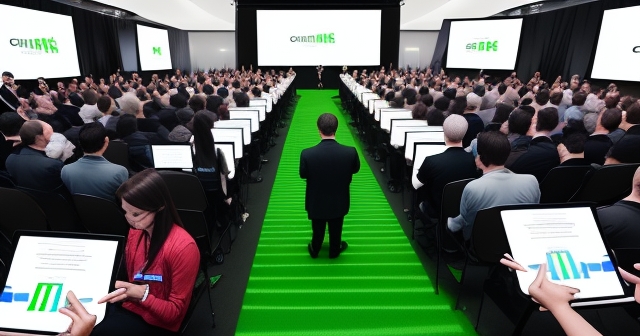 一群觀眾在 AI 峰會上表現興奮