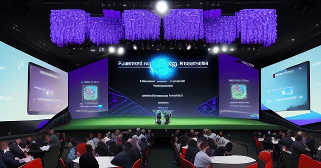 科技高峰會上的人們進行網絡交流