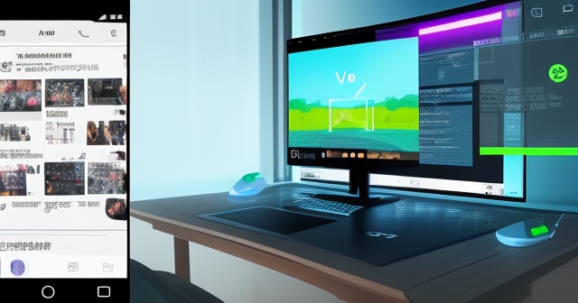 一位男子正在使用行動應用程式創作影片