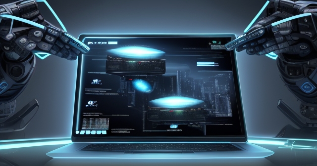 AI與機器人互動的示意圖