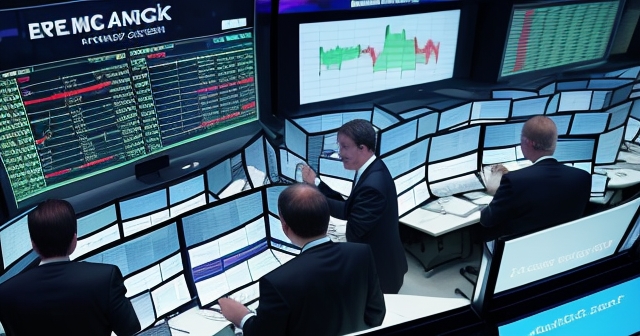 繁忙的股票交易所活躍景象