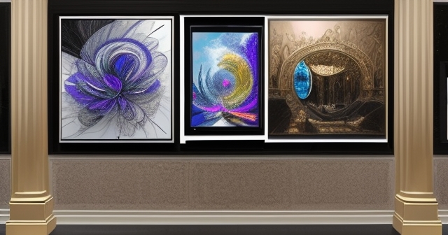數位藝術作品展示的奢華畫布