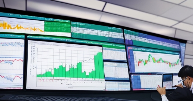 交易員分析市場走勢的場景