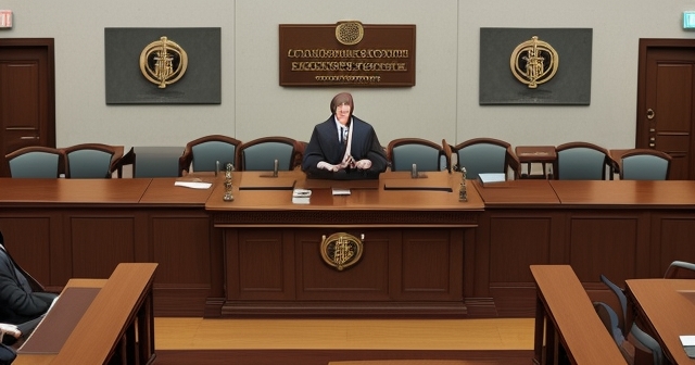 法官敲下法槌，宣布裁決