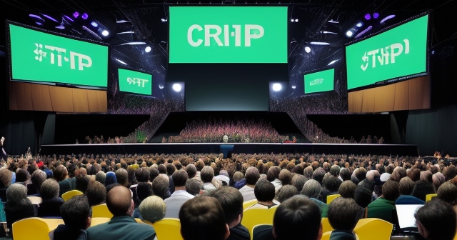 一位男子正在舞台上展示創業計畫