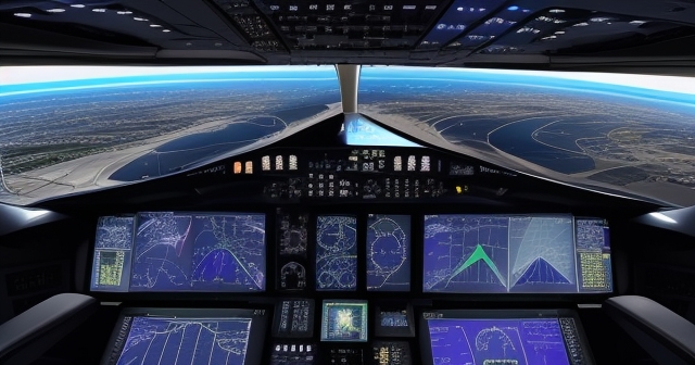 一架現代化飛機在高空飛行