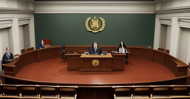 一位辯護律師正在法庭上陳述證據