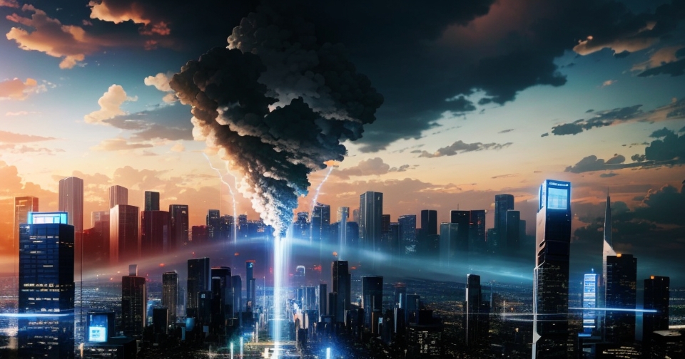 一座城市因網路中斷而陷入混亂的情景