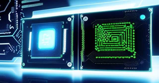 高科技實驗室展示晶片設計的插圖