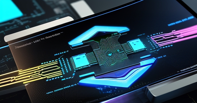 未來主義概念的晶片創新插圖