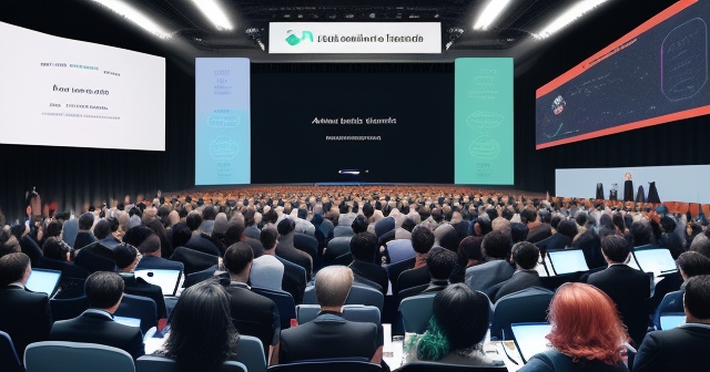 舉行科技會議的熱鬧場景，與會者多樣化