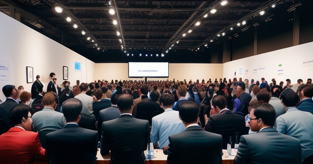 科技創業者在會議中交流