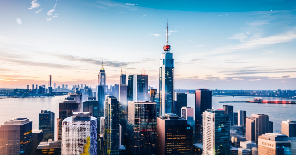 帶有人工智慧圖像的華爾街天際線