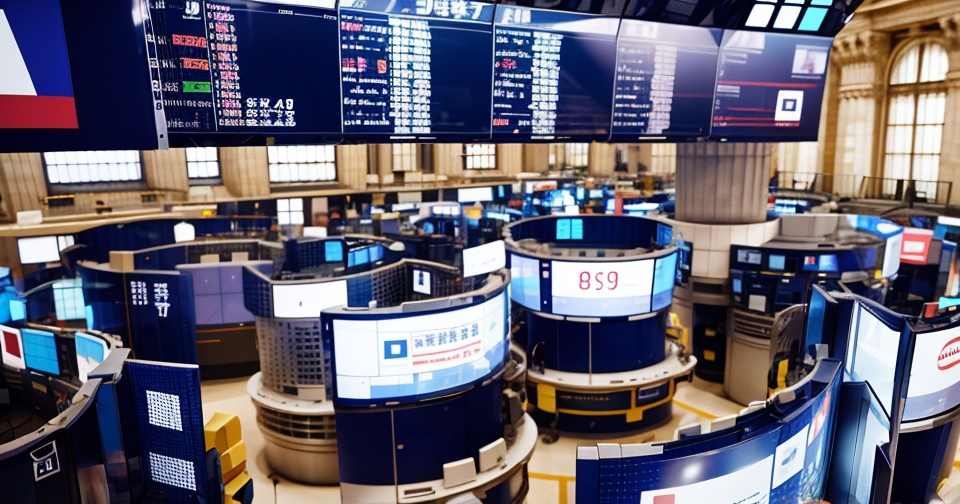 一個繁忙的證券交易所交易大廳