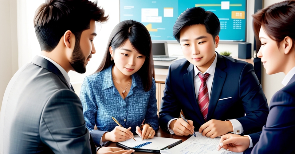 一家人在金融會議中討論財務事務