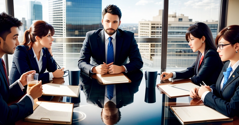 友訊科技的高層管理團隊正在進行會議討論