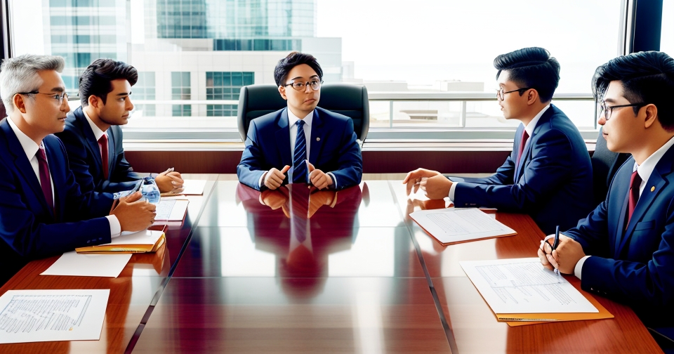 企業董事會成員在討論中