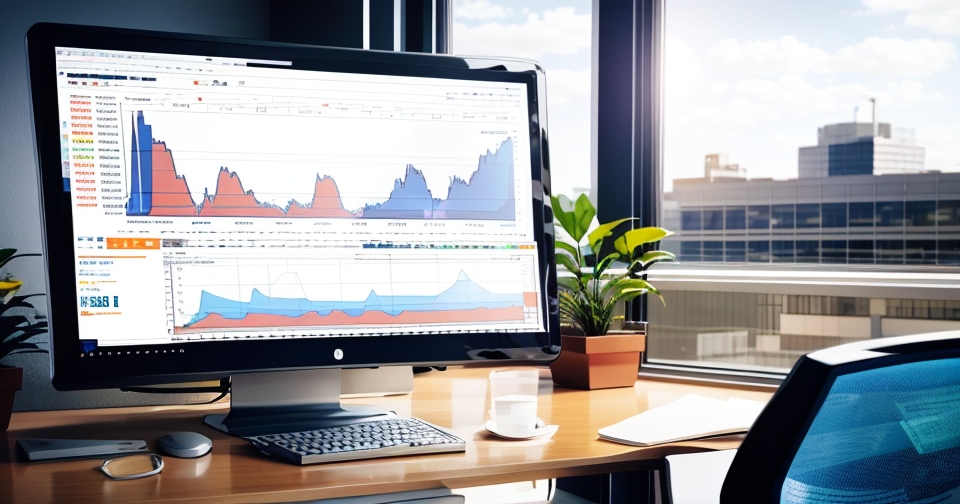 企業辦公室內展示比特幣累加器策略的圖表