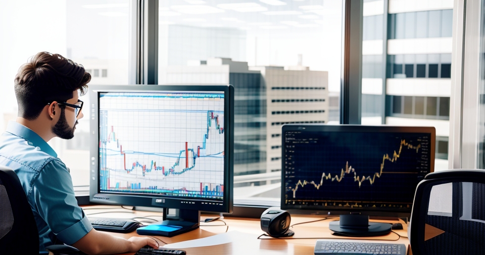 企業辦公室內展示數位資產策略的圖表