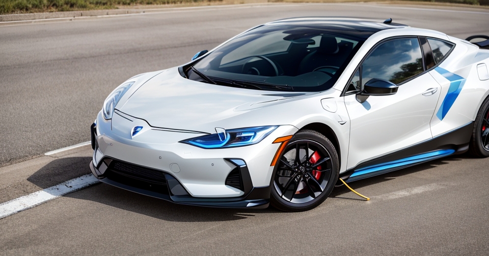 電動車在美國公路上行駛的情景